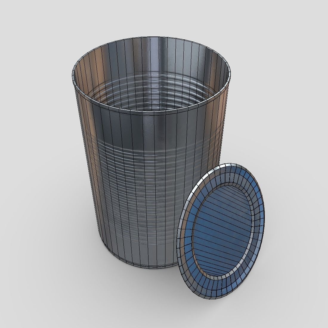 CC0 - Tin Can 4 Open Free low-poly 3D model_7