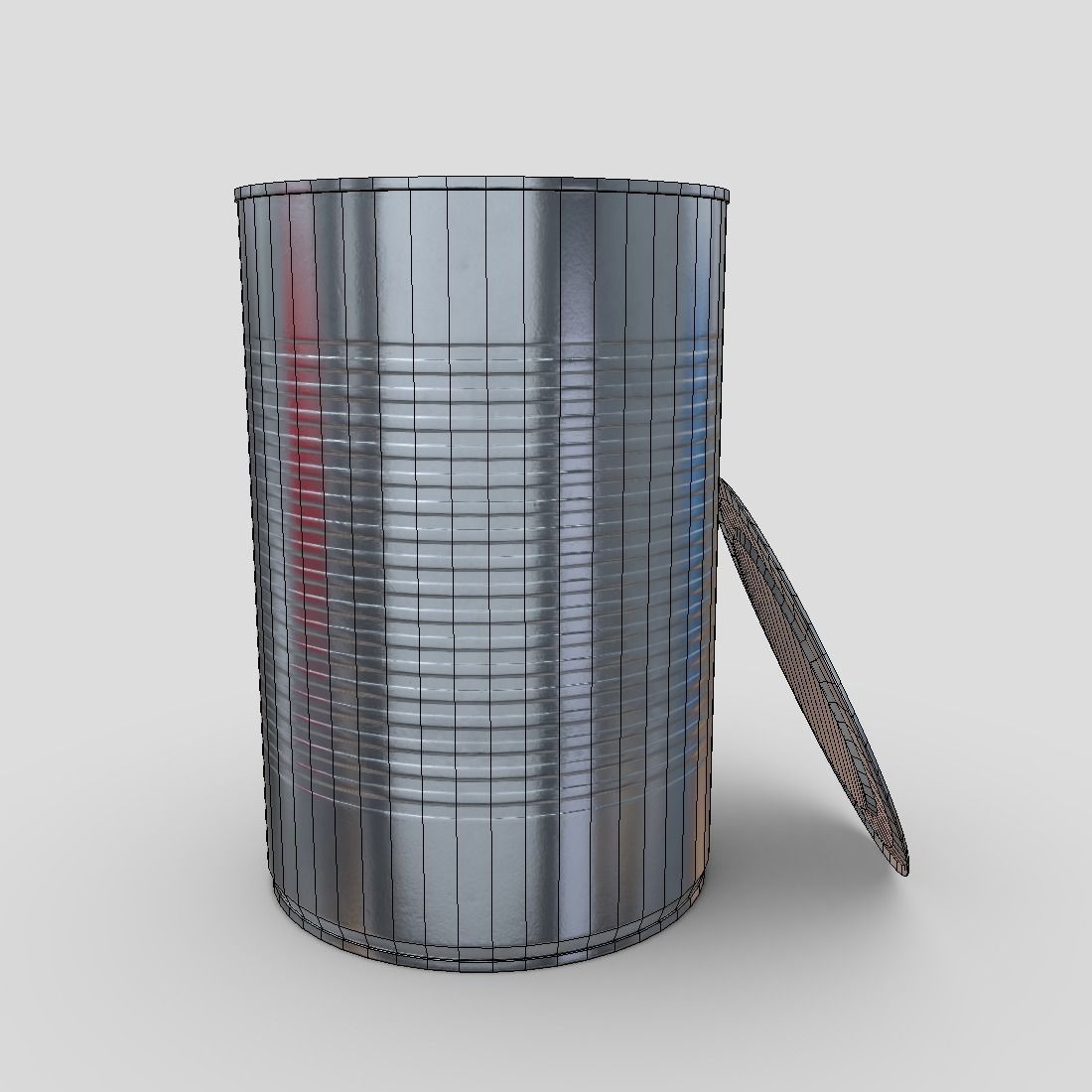 CC0 - Tin Can 4 Open Free low-poly 3D model_5