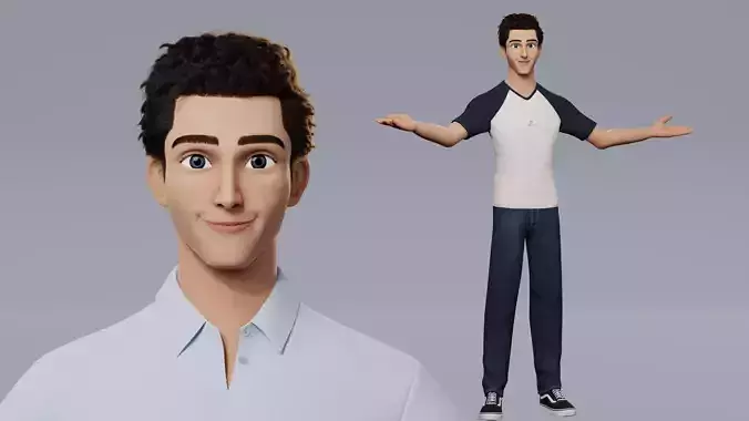 Stylized Man Rigged 3D model