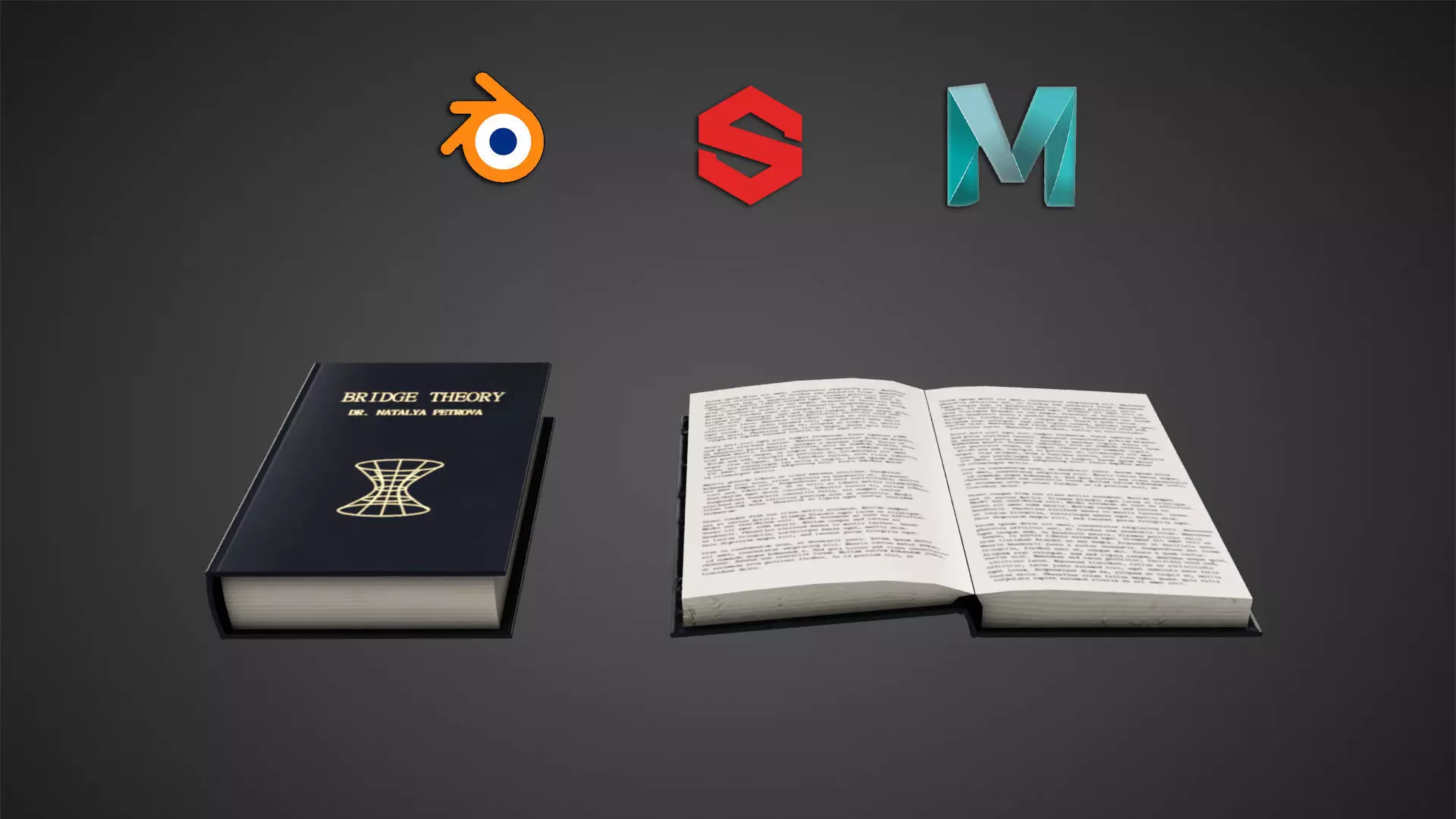 Book low ploy Low-poly 3D model_0