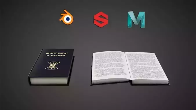 Book low ploy Low-poly 3D model