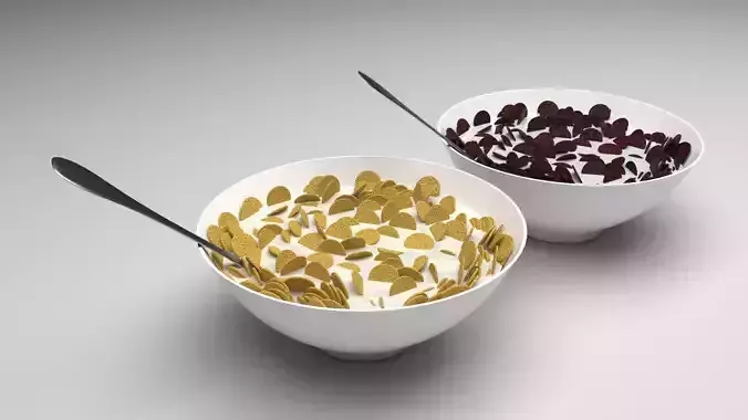 Bowl of Round Cereals