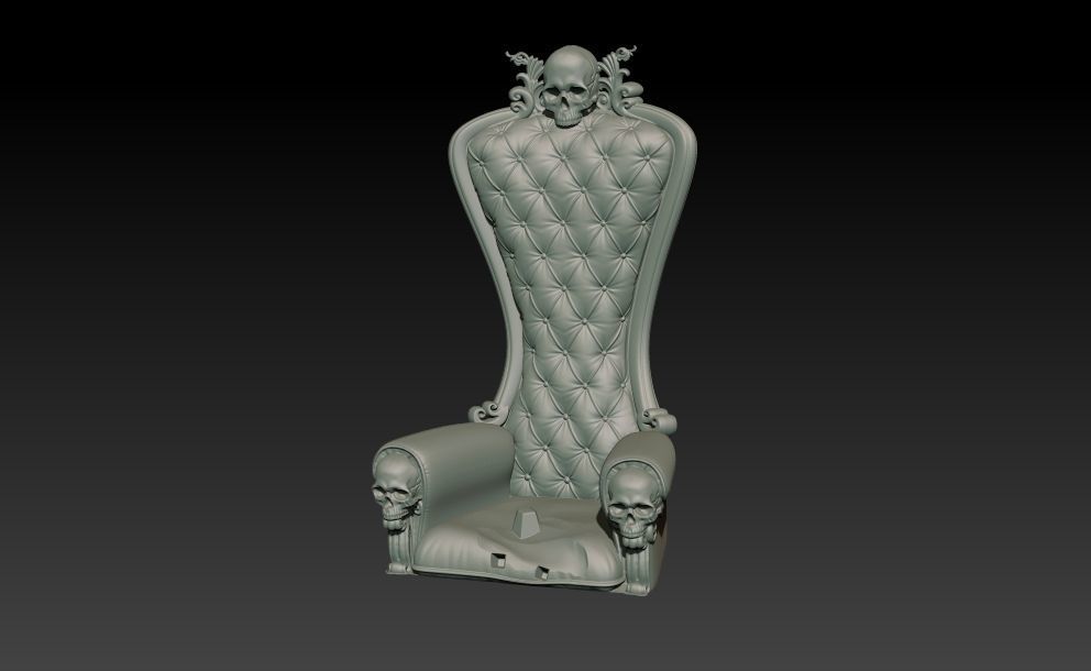 Elvira on throne 3D print model_5