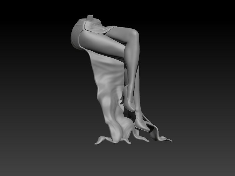 Elvira on throne 3D print model_30