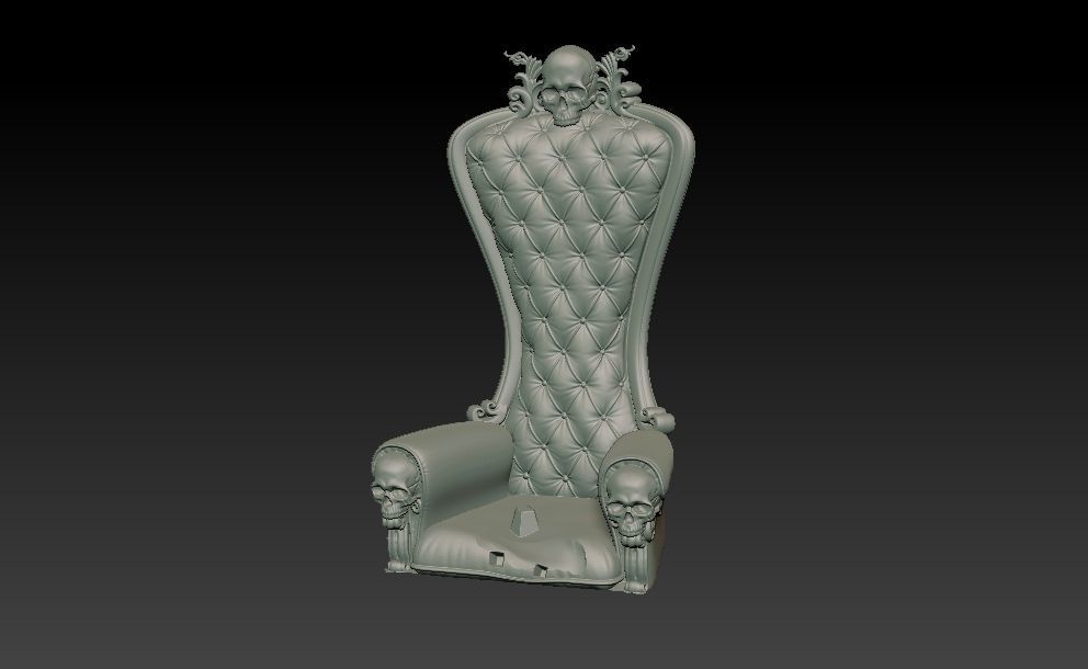 Elvira on throne 3D print model_4