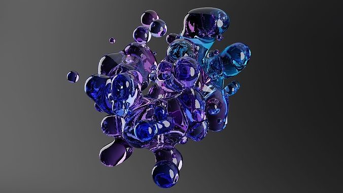 Abstract splash with animation 3D model