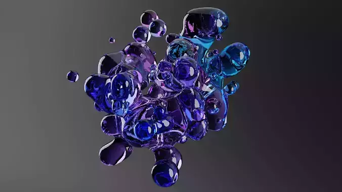 Abstract splash with animation 3D model