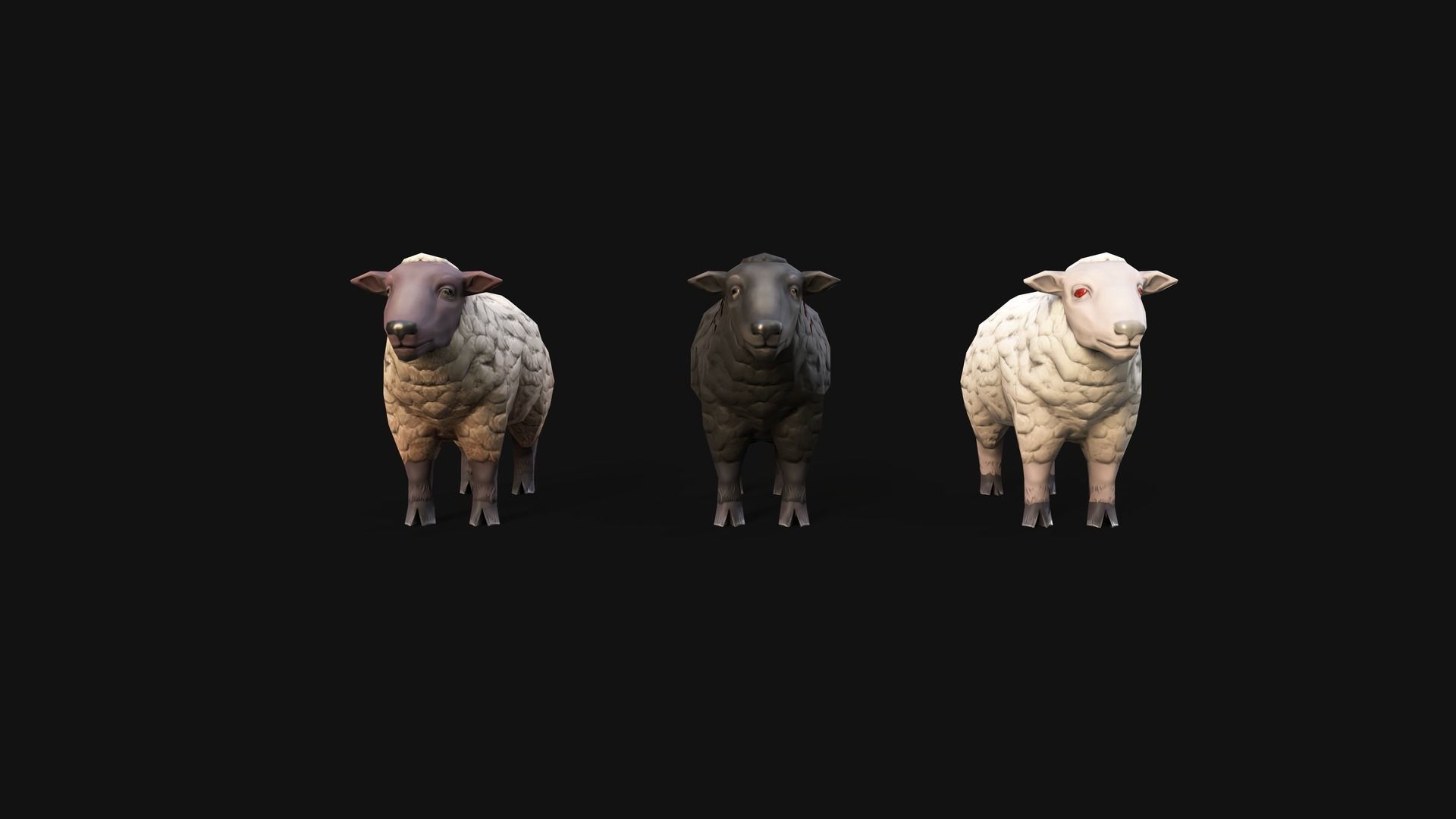 Mobile Sheep Low-poly 3D model_5
