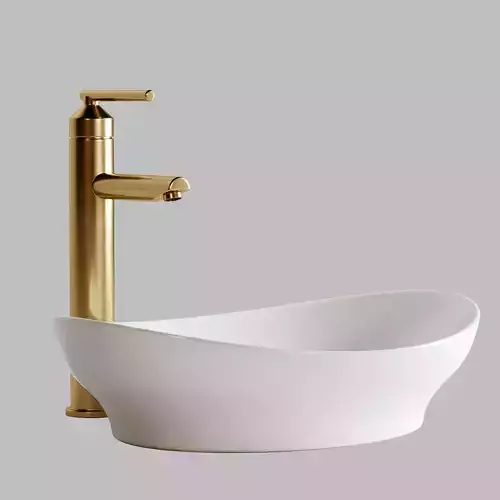 Valor oval porcelain vessel sink 3D model
