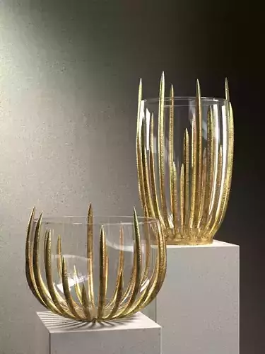 Gold Star Struck Vases