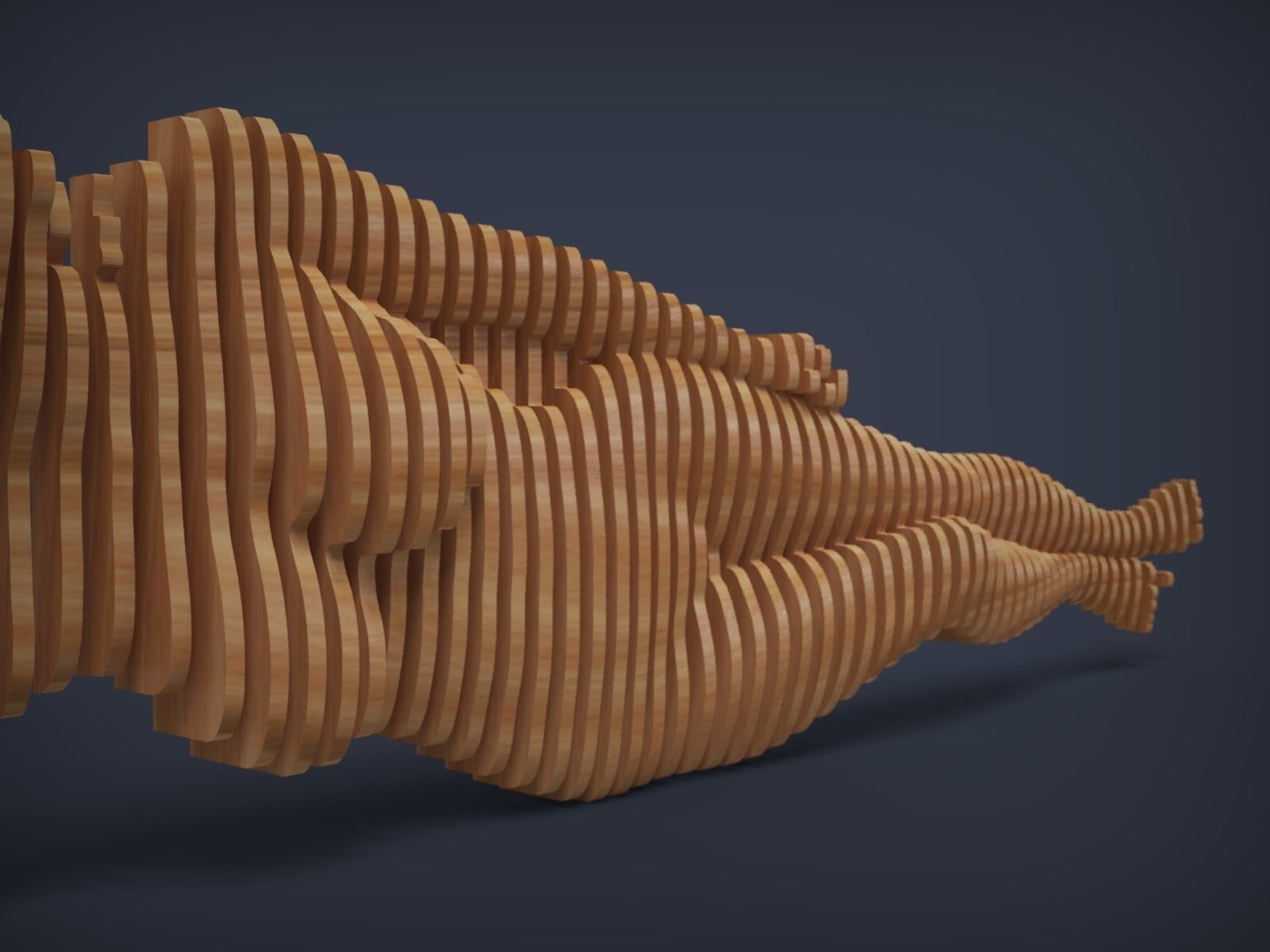 Female Figure Parametric Wall Art 3D print model_6