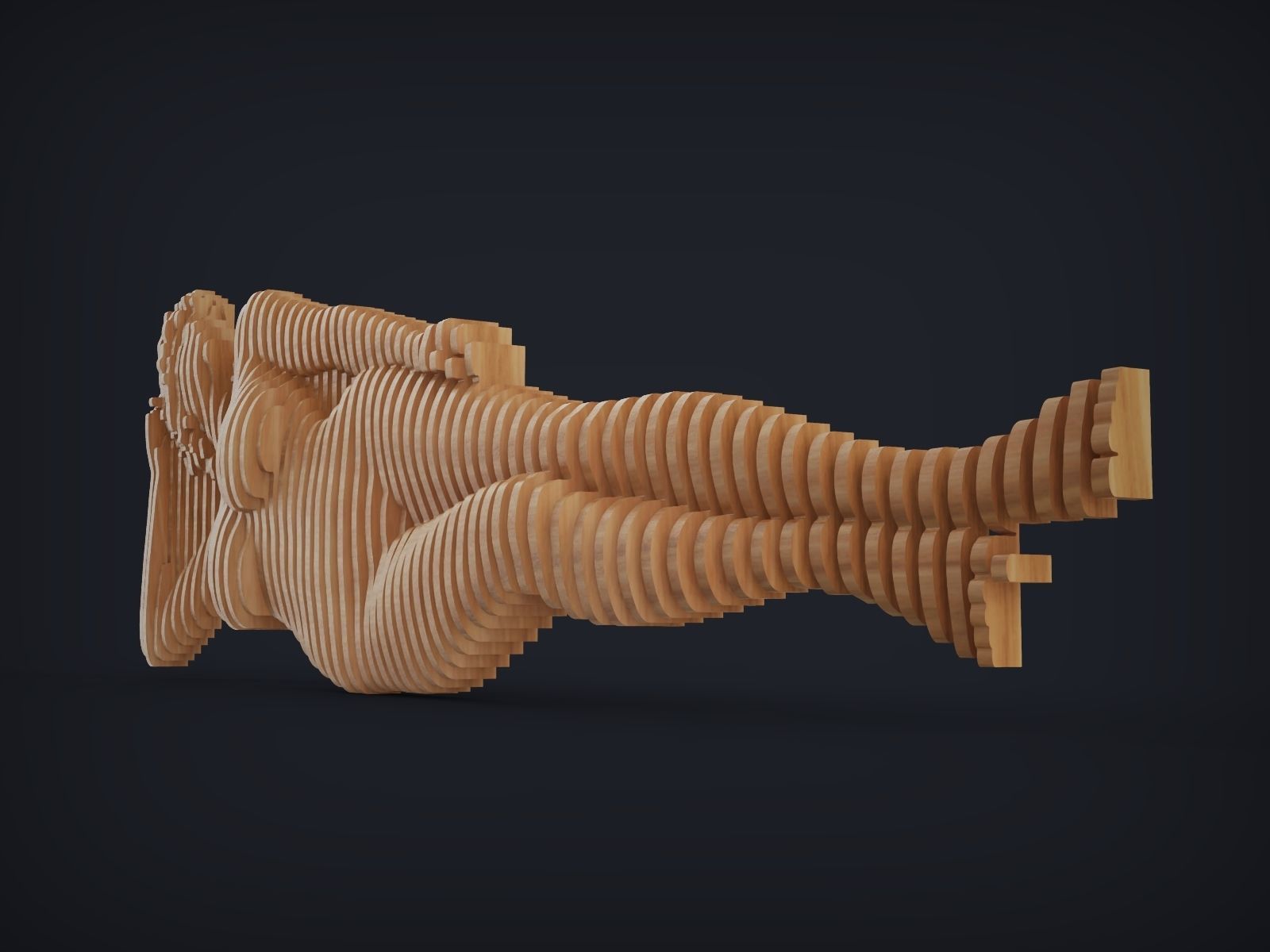 Female Figure Parametric Wall Art 3D print model_4