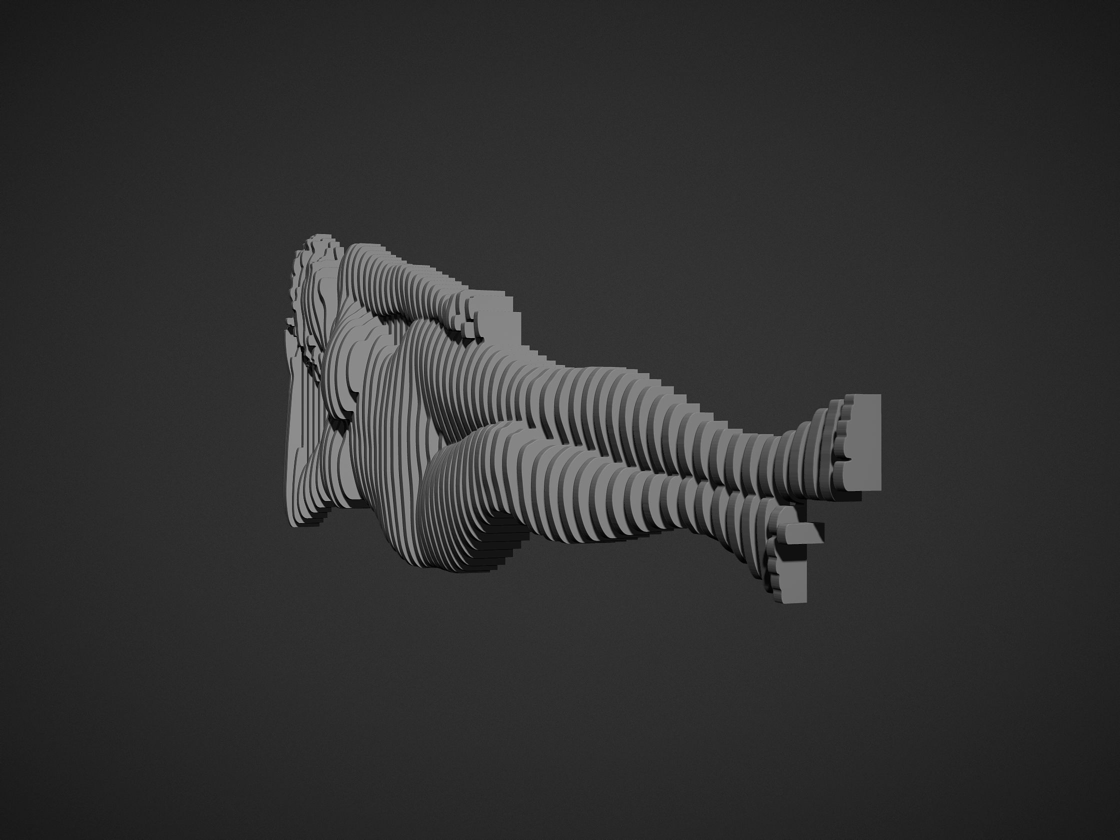 Female Figure Parametric Wall Art 3D print model_14