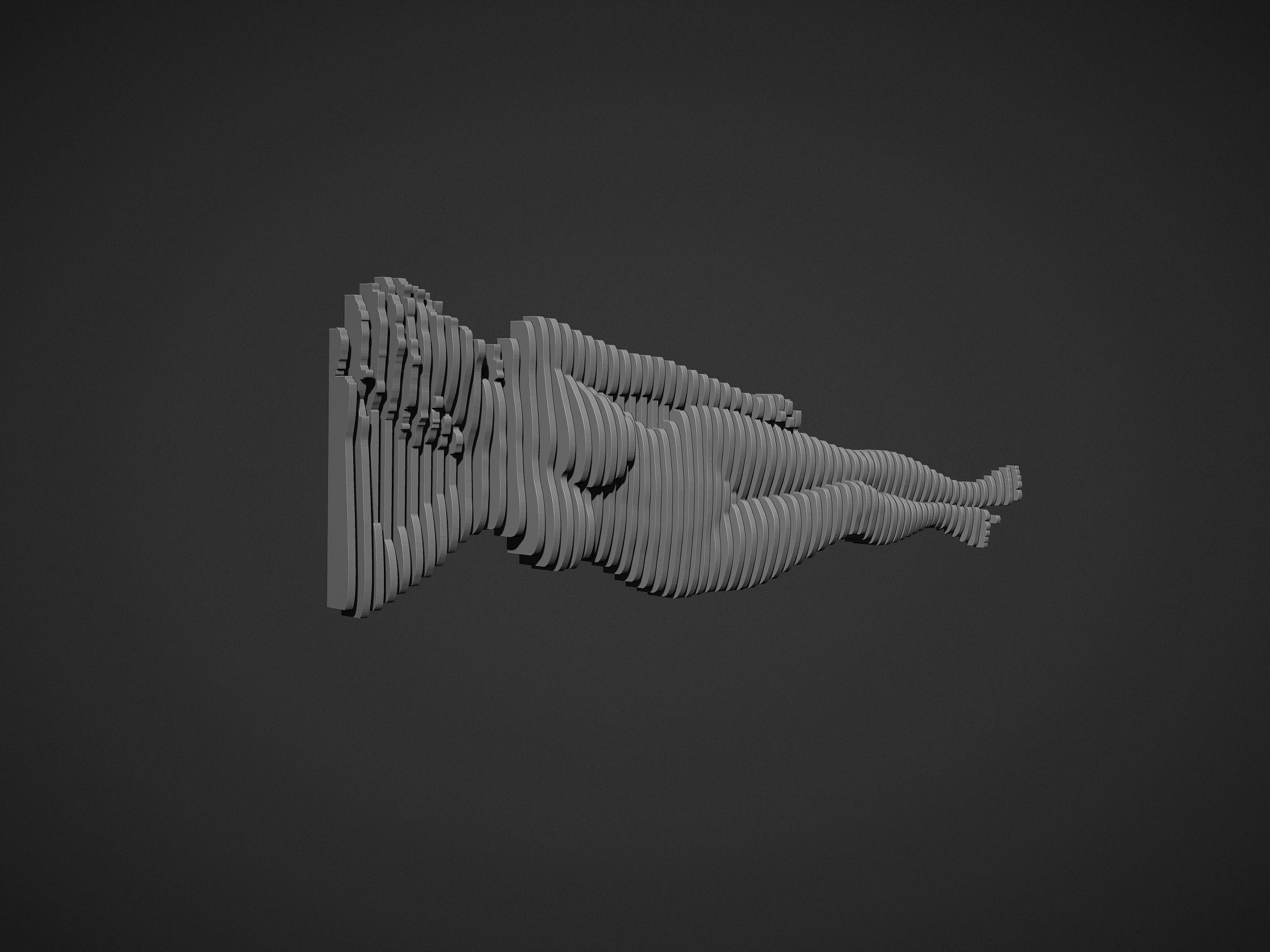Female Figure Parametric Wall Art 3D print model_13