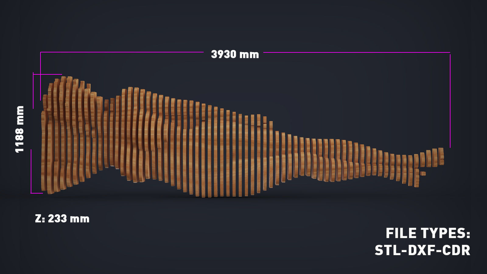 Female Figure Parametric Wall Art 3D print model_2