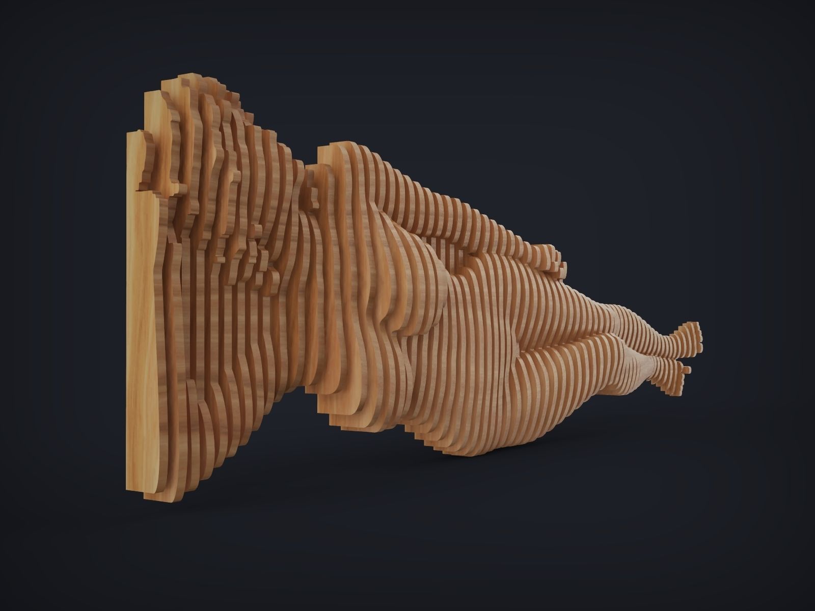 Female Figure Parametric Wall Art 3D print model_3
