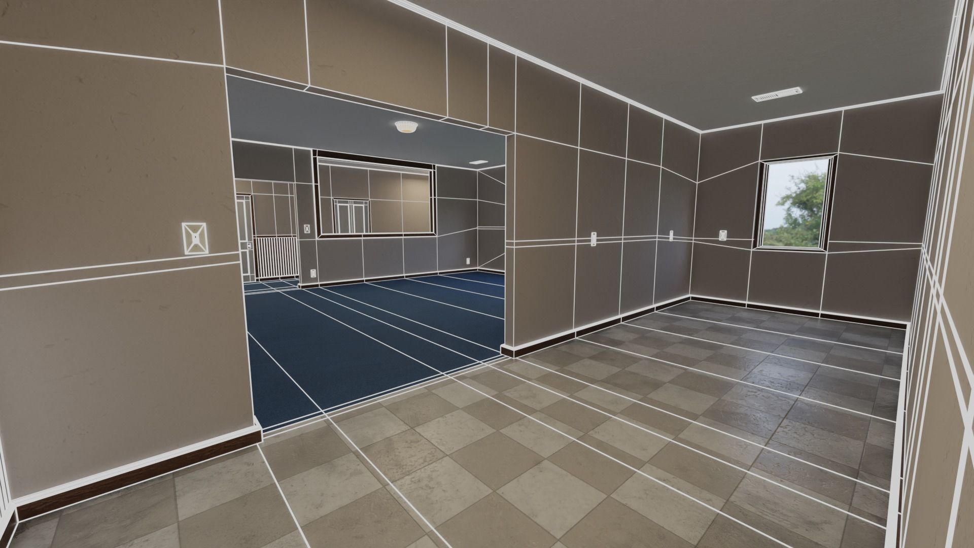 Retro 80s Apartment Interior Low-poly 3D model_2