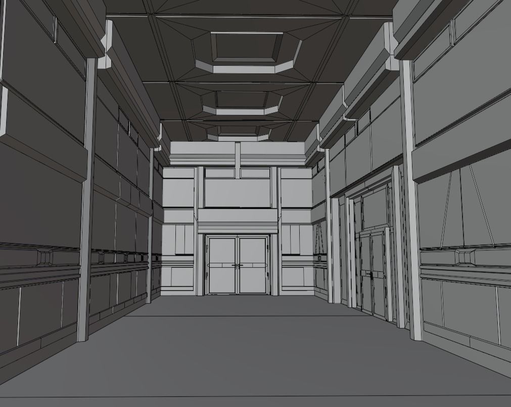 Labolatory with simple interior Low-poly 3D model_20