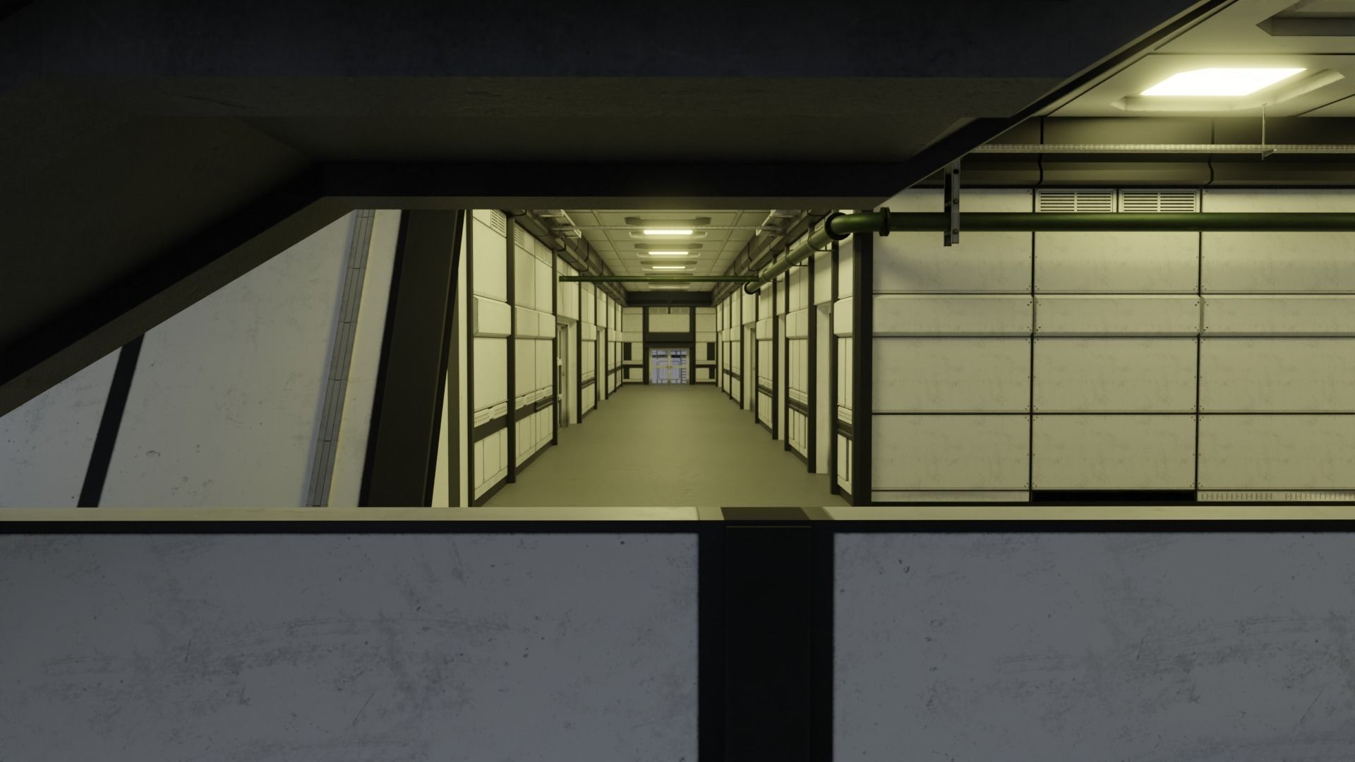 Labolatory with simple interior Low-poly 3D model_12