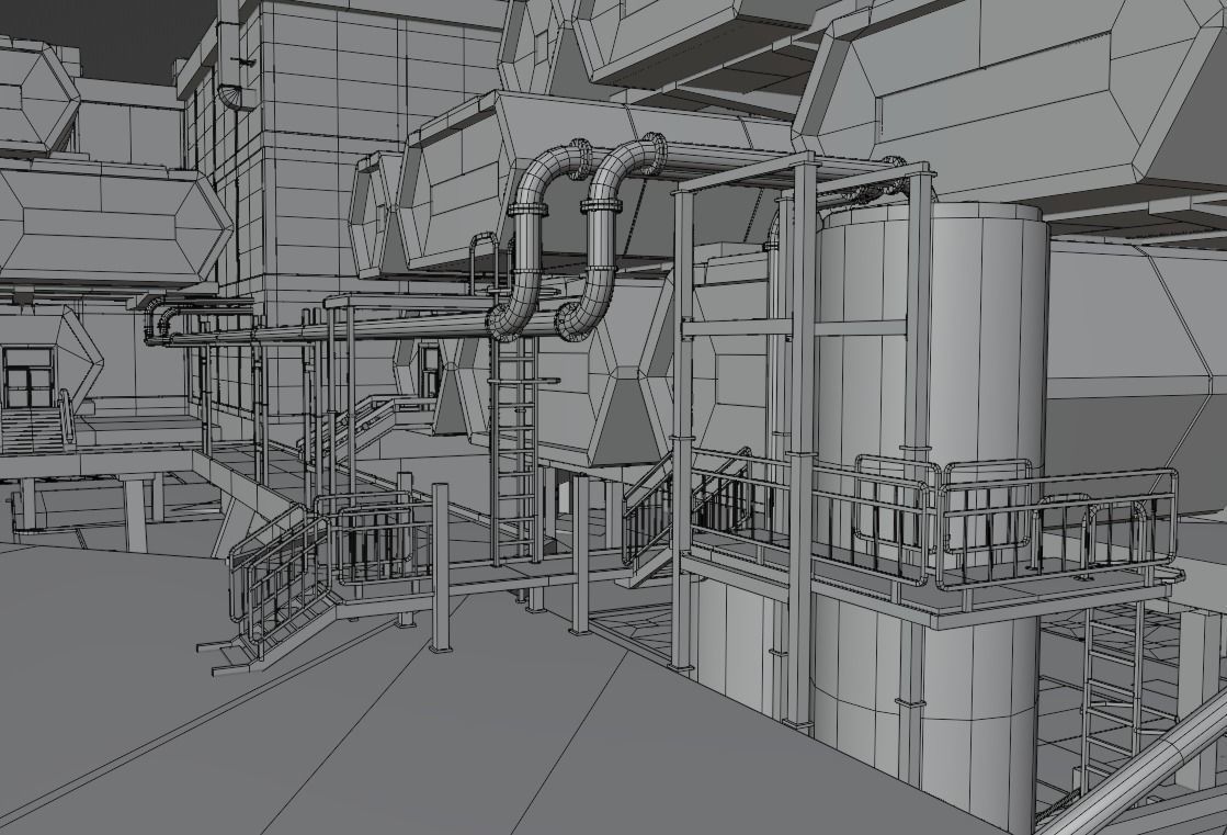 Labolatory with simple interior Low-poly 3D model_24