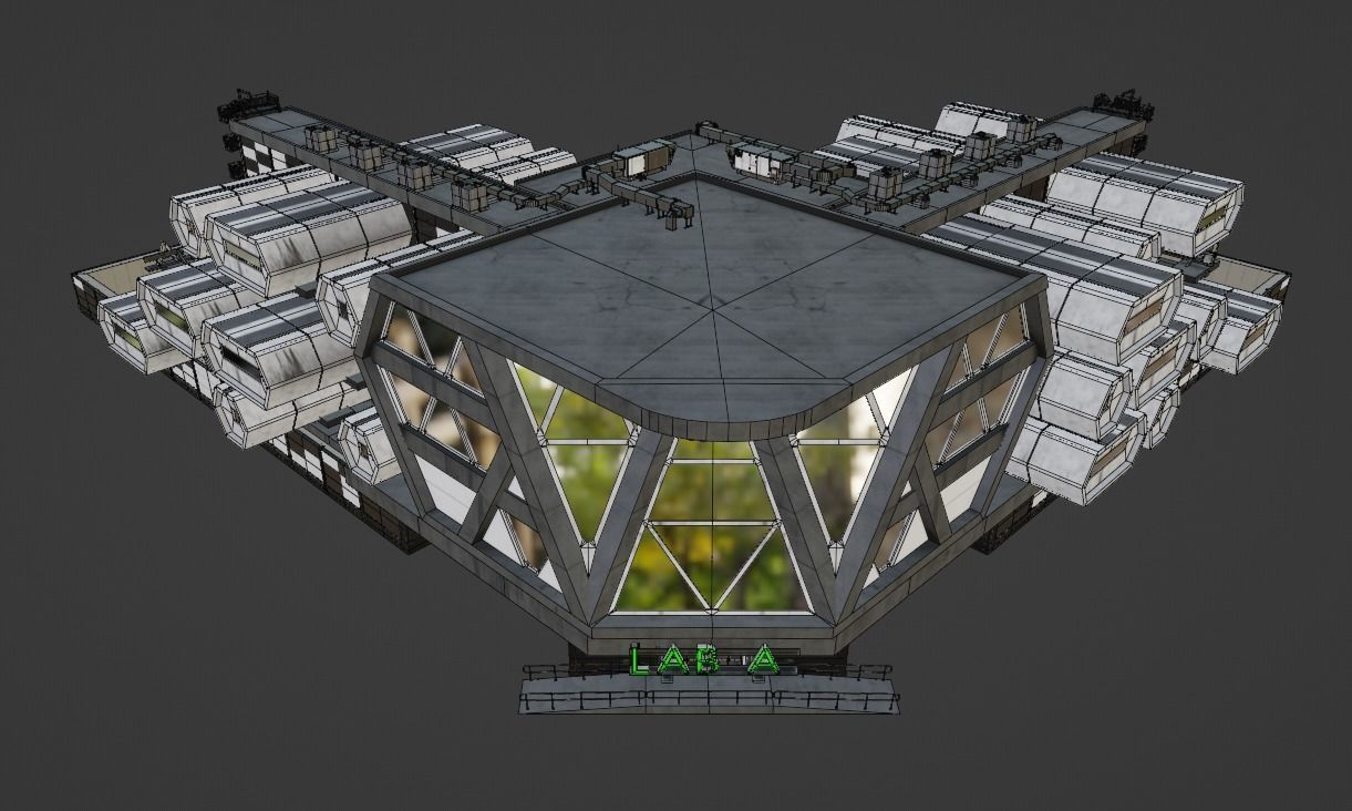 Labolatory with simple interior Low-poly 3D model_17