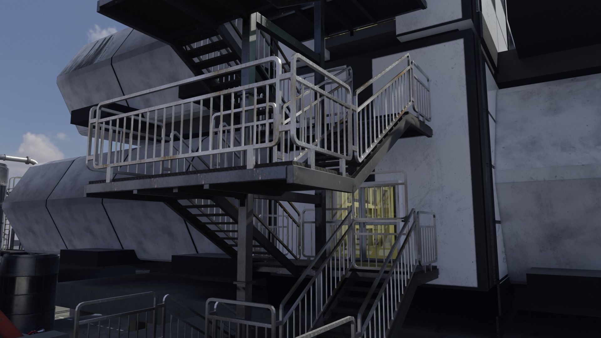 Labolatory with simple interior Low-poly 3D model_7