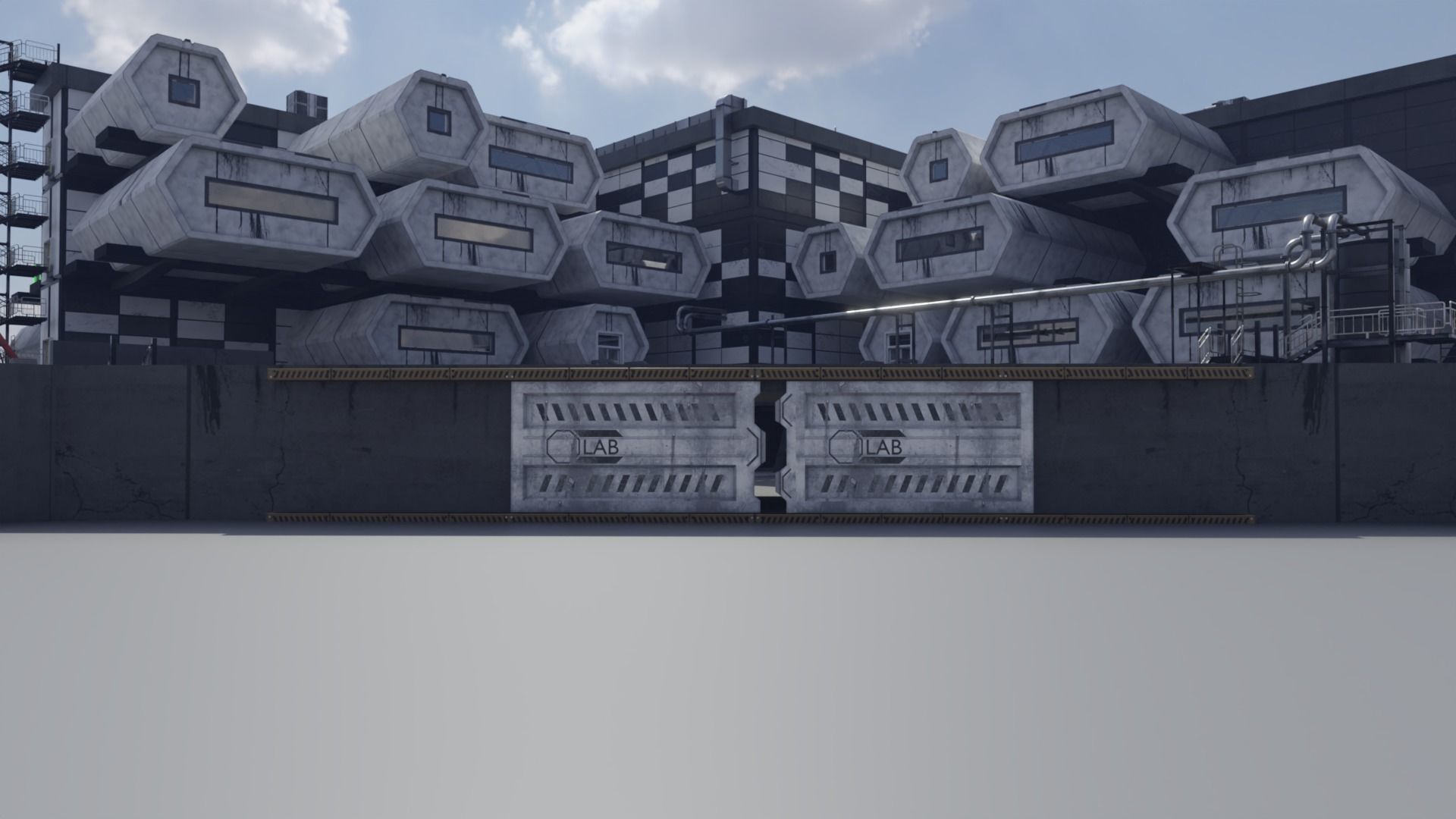 Labolatory with simple interior Low-poly 3D model_6