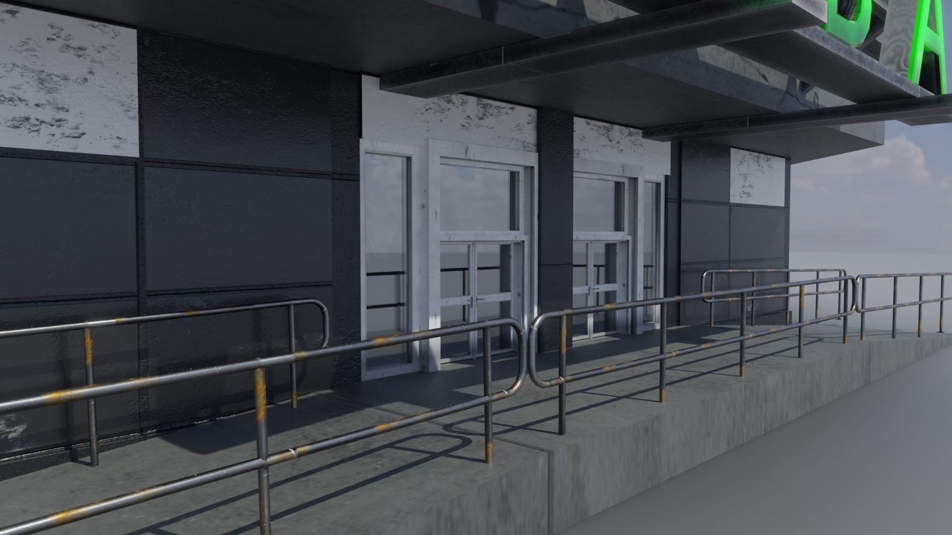 Labolatory with simple interior Low-poly 3D model_4