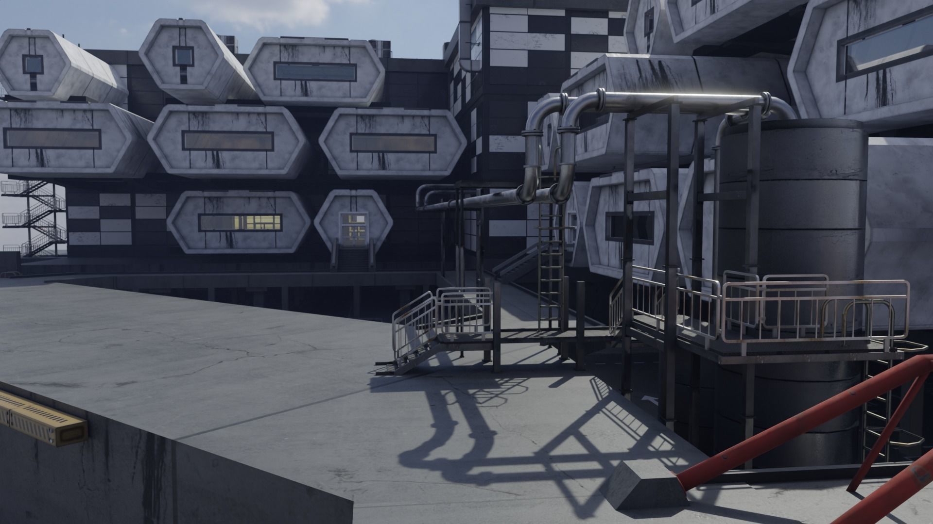 Labolatory with simple interior Low-poly 3D model_3