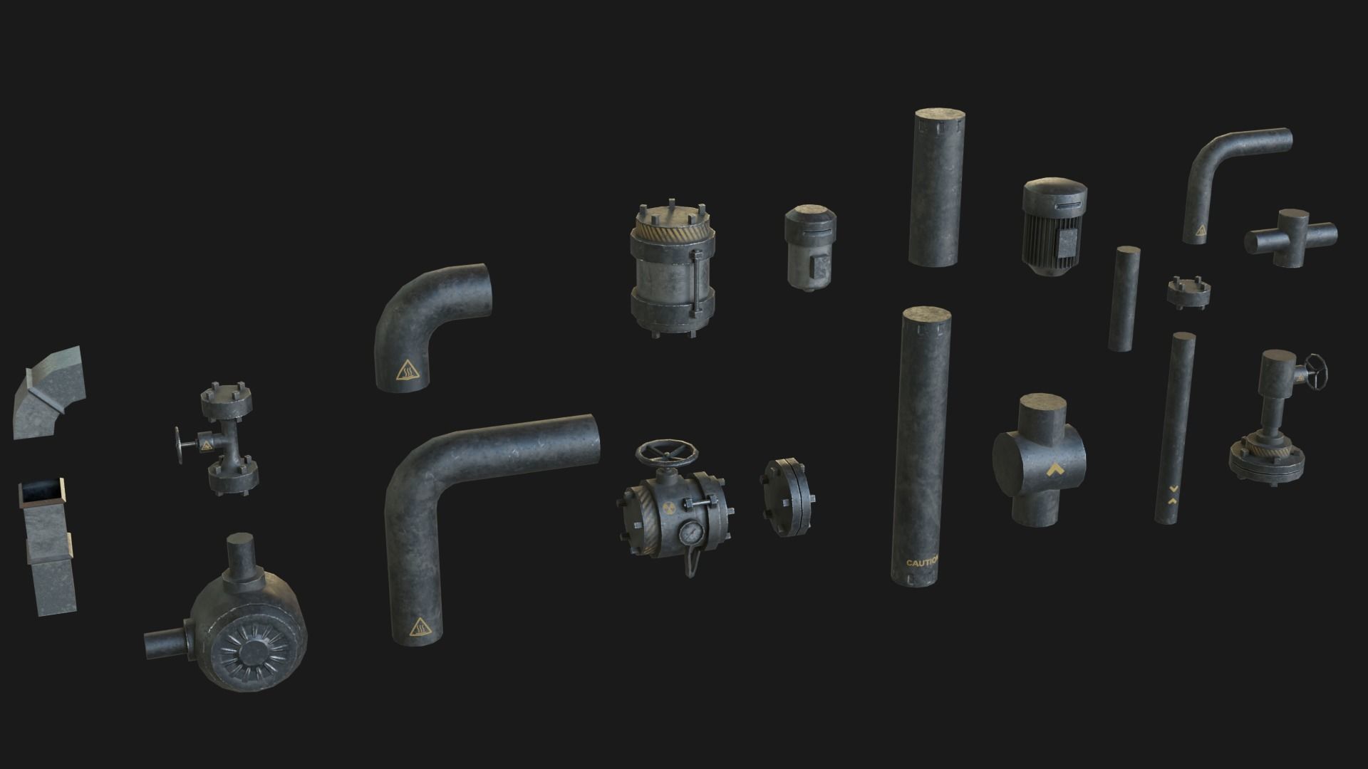 Sci-Fi Industrial Base Kitbash Low-poly 3D model_6