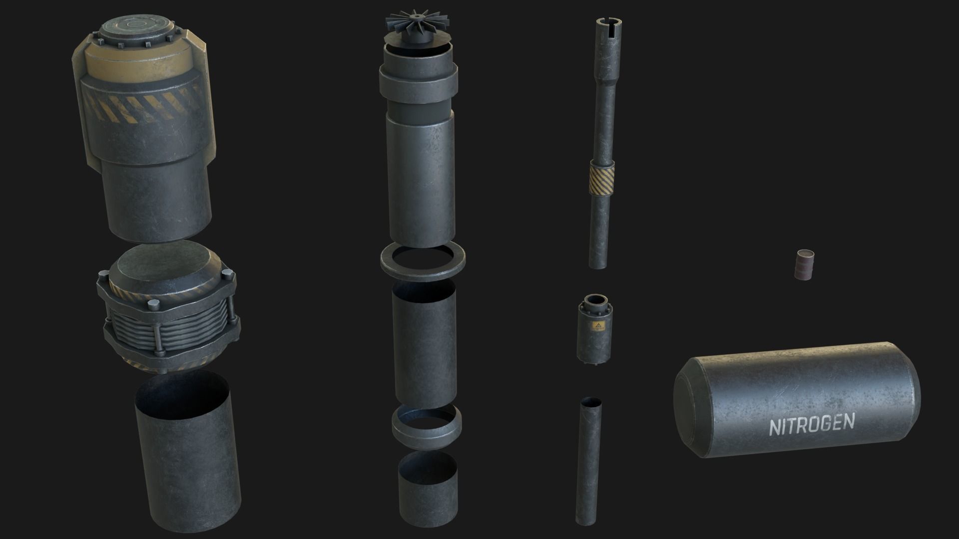 Sci-Fi Industrial Base Kitbash Low-poly 3D model_8