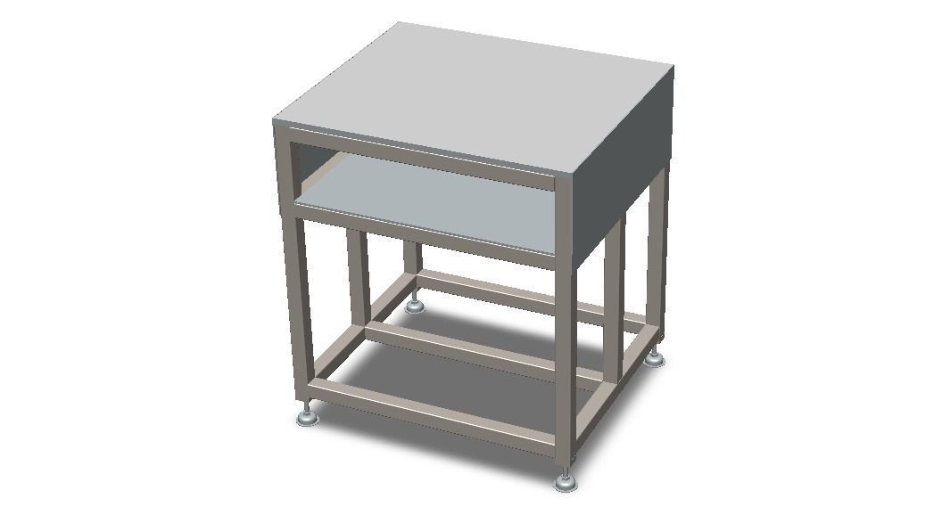 Steel Work Table WL67 3D model_5