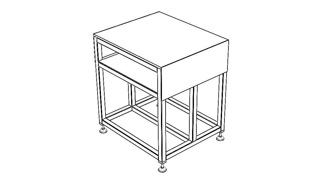 Steel Work Table WL67 3D model_26