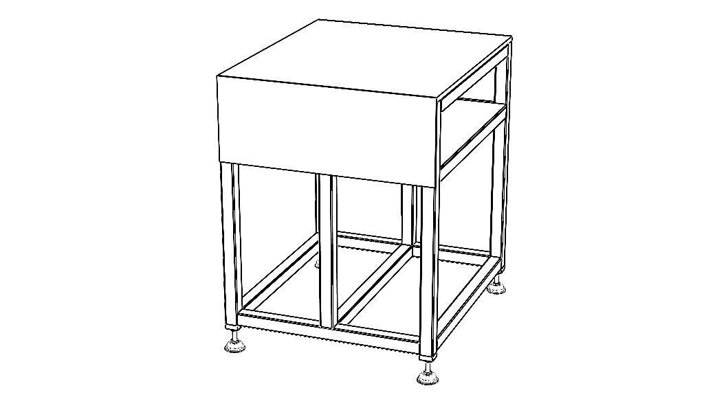 Steel Work Table WL67 3D model_14