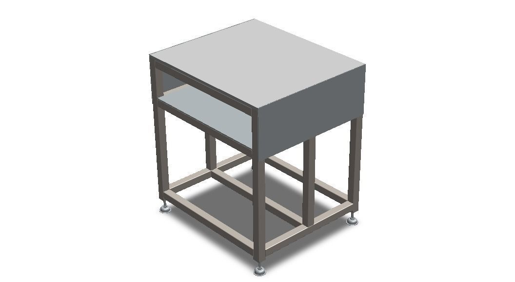 Steel Work Table WL67 3D model_29