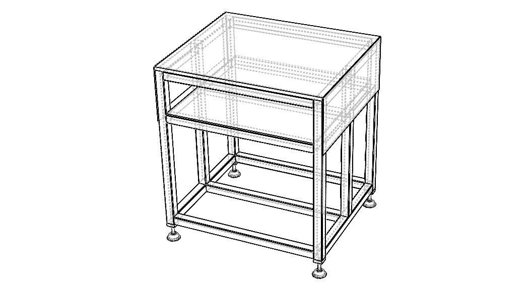 Steel Work Table WL67 3D model_3