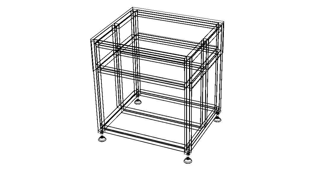 Steel Work Table WL67 3D model_4