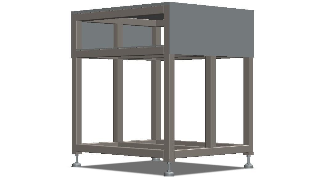Steel Work Table WL67 3D model_25