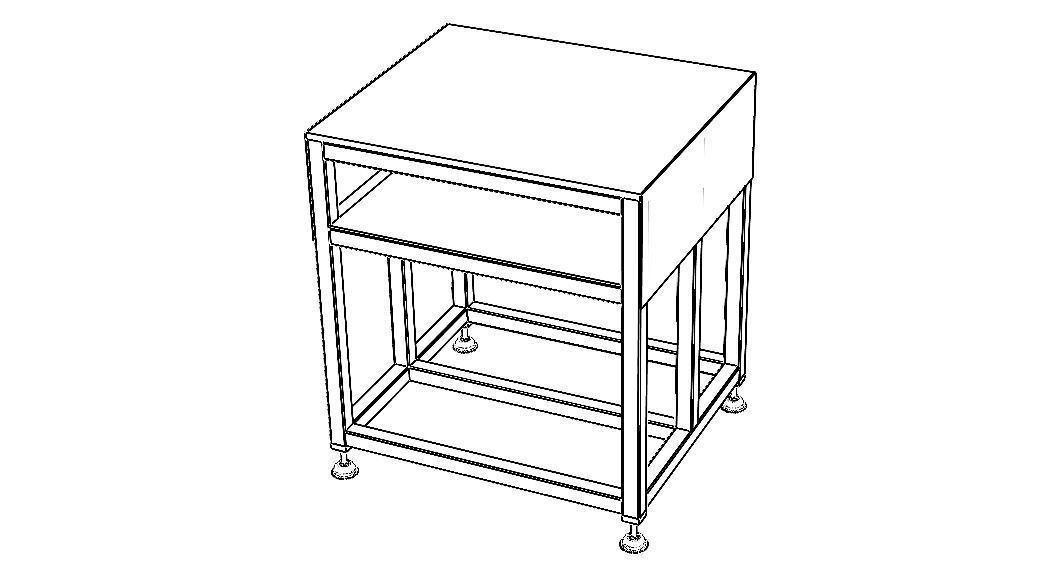 Steel Work Table WL67 3D model_2