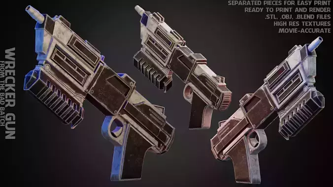 The Bad Batch Wrecker Gun for Cosplay 3D print model