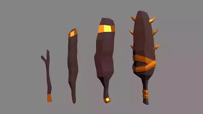 Medieval Weapons 3D low-poly Low-poly 3D model
