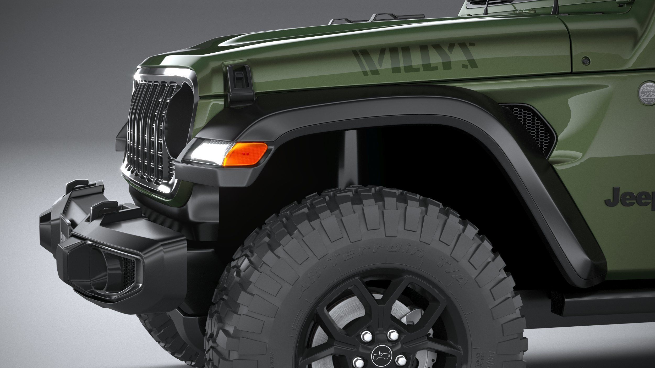 Jeep Wrangler Willys 2024 3D model_3