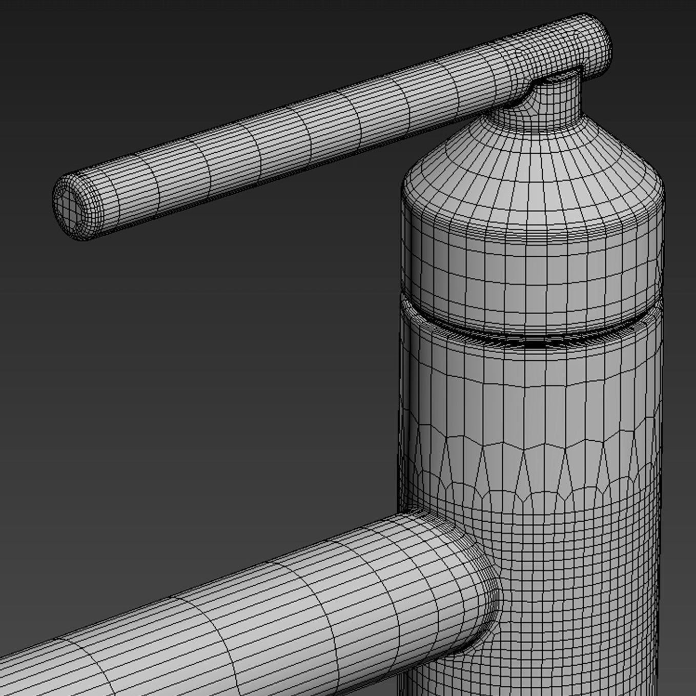 Elvan single-hole vessel faucet with pop-up drain 3D model_2