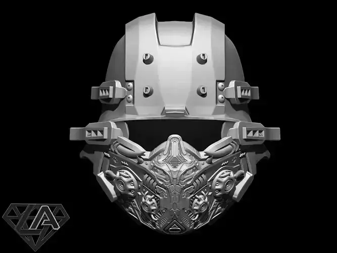 Wolfenstein cybersoldaten custom helmet 3D print model