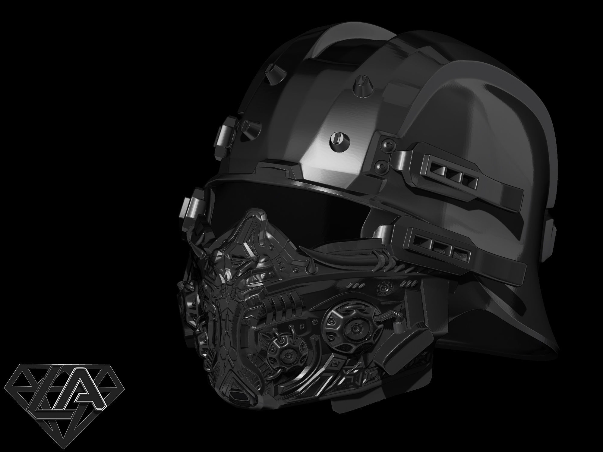 Wolfenstein Commander Model Wolfenstein cybersoldaten custom helmet 3D model 3D printable | CGTrader