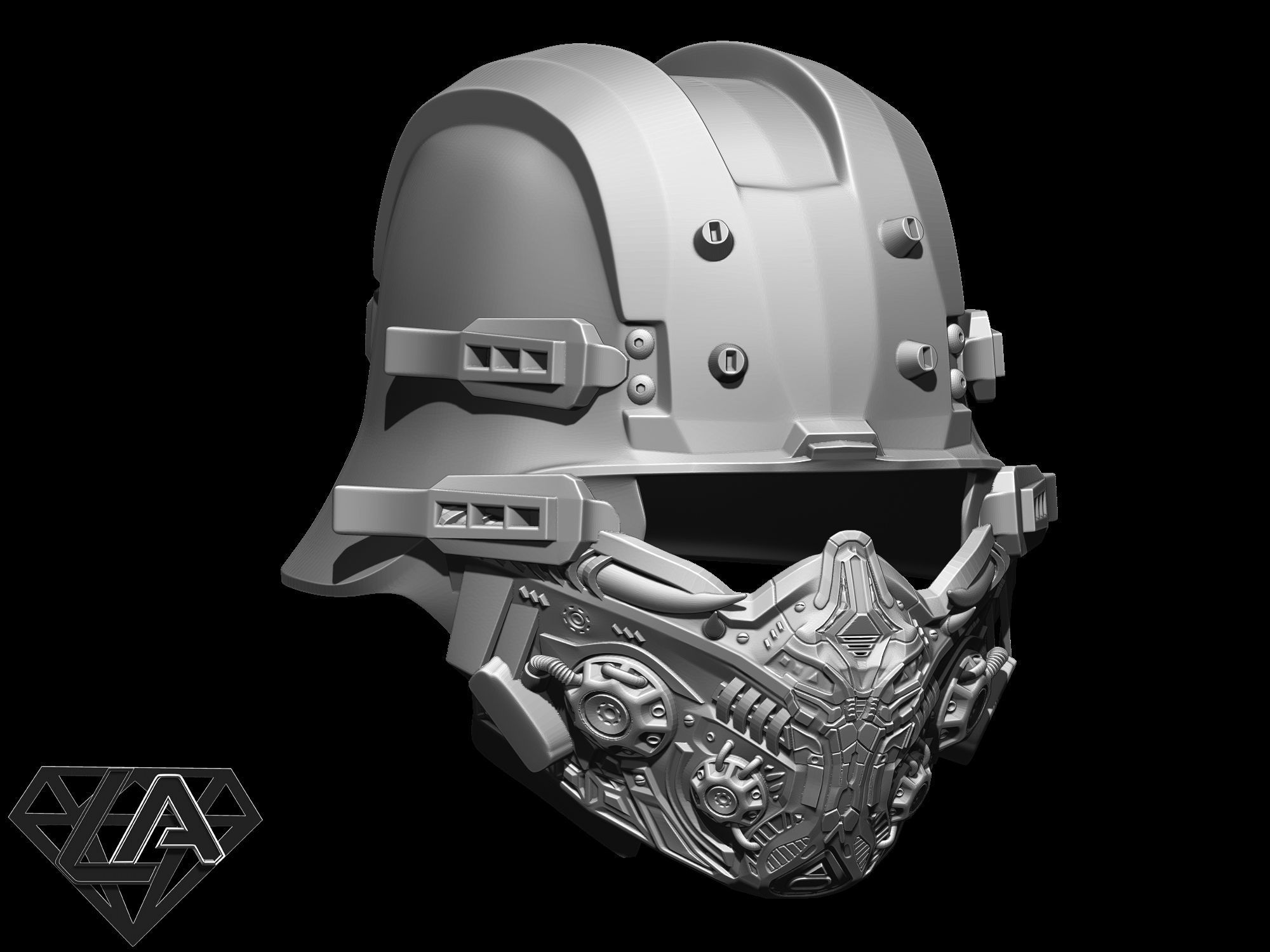 Wolfenstein Commander Model Wolfenstein cybersoldaten custom helmet 3D model 3D printable | CGTrader
