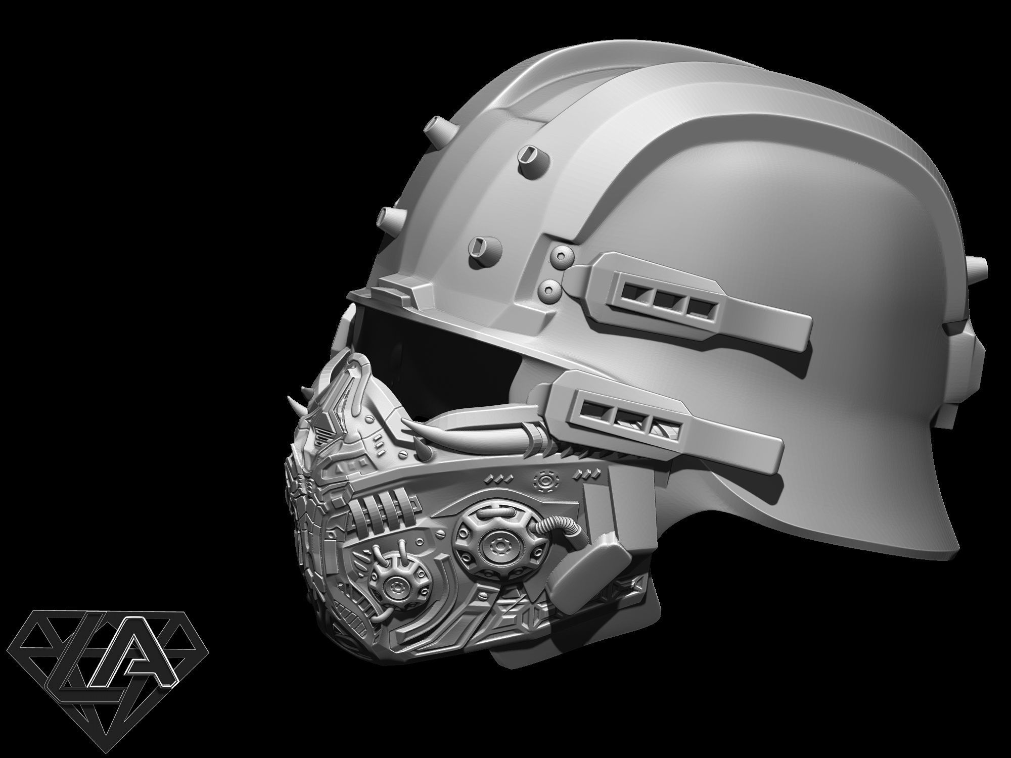 Wolfenstein Commander Model Wolfenstein cybersoldaten custom helmet 3D model 3D printable | CGTrader