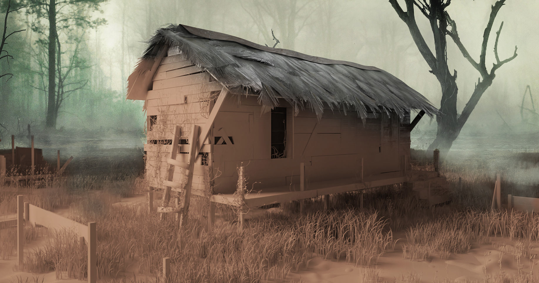 Abandoned house 3D model_1