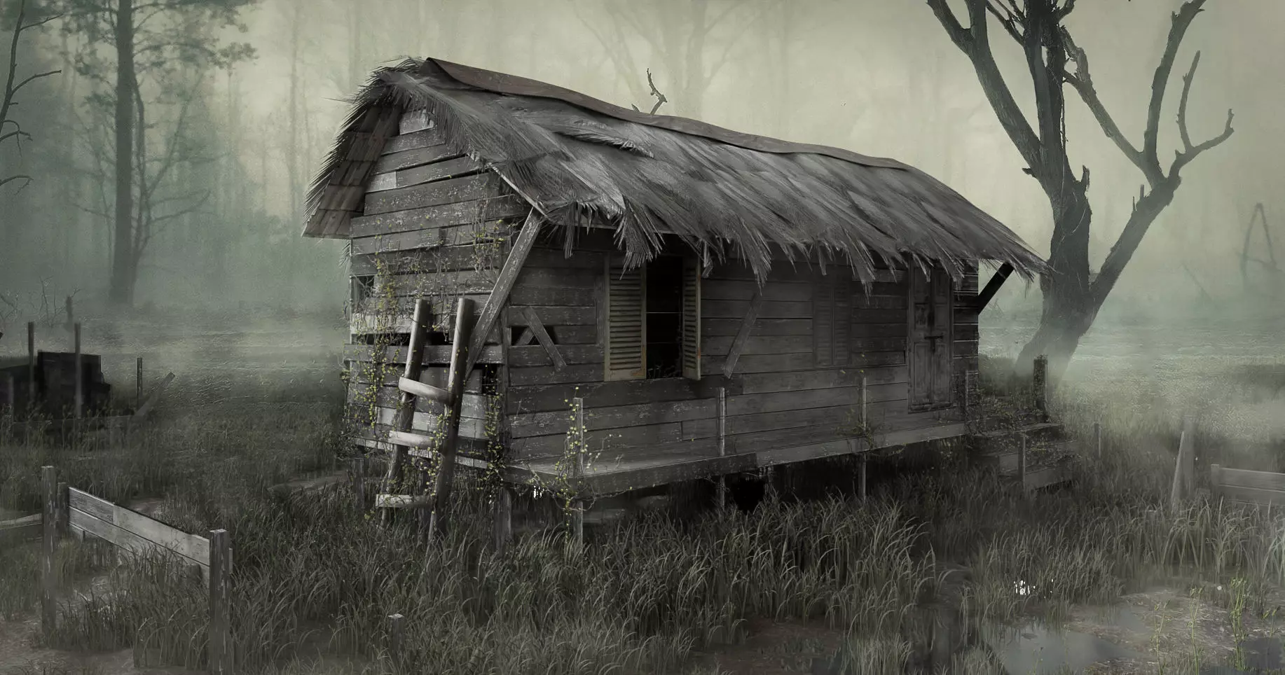 Abandoned house 3D model_0