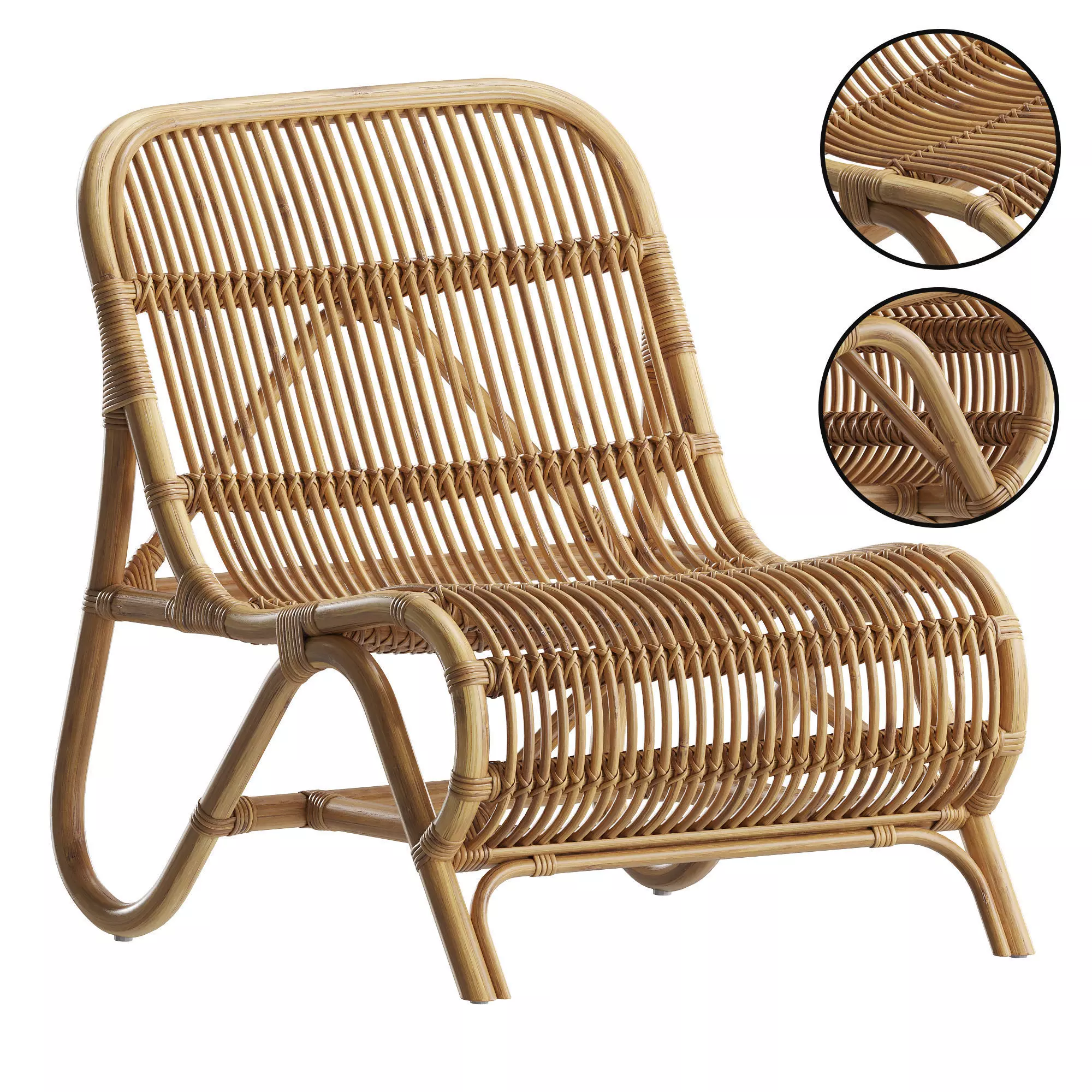 Rattan Accent Chair 3D model